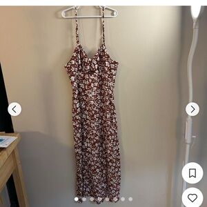 Floral Brown Maxi Dress
